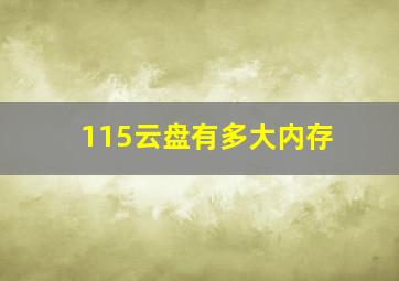 115云盘有多大内存