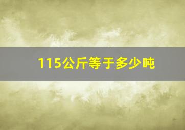 115公斤等于多少吨