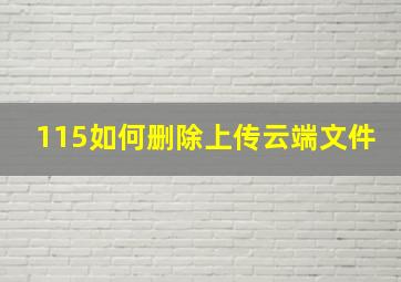 115如何删除上传云端文件