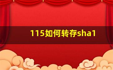 115如何转存sha1