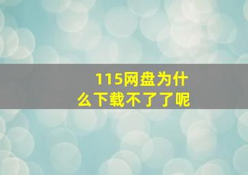 115网盘为什么下载不了了呢