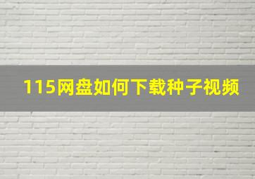 115网盘如何下载种子视频