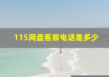 115网盘客服电话是多少