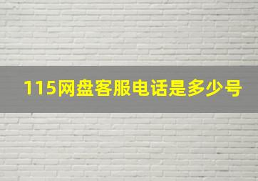 115网盘客服电话是多少号