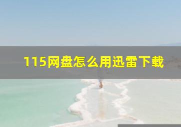 115网盘怎么用迅雷下载