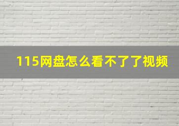 115网盘怎么看不了了视频