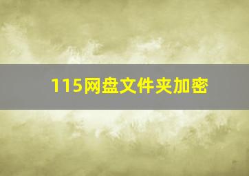 115网盘文件夹加密