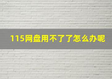 115网盘用不了了怎么办呢