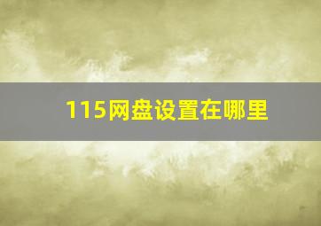 115网盘设置在哪里