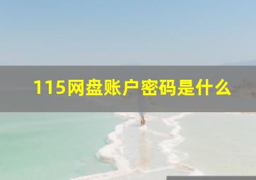 115网盘账户密码是什么