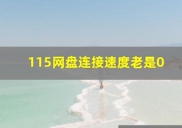 115网盘连接速度老是0