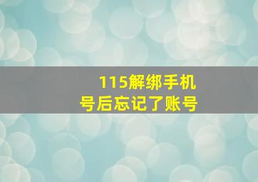 115解绑手机号后忘记了账号