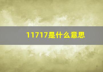 11717是什么意思