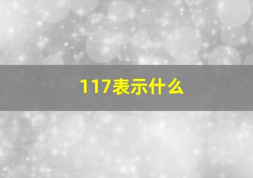 117表示什么