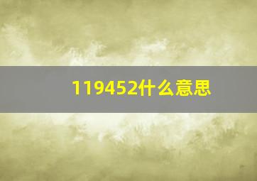 119452什么意思