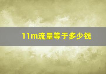 11m流量等于多少钱