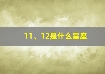 11、12是什么星座