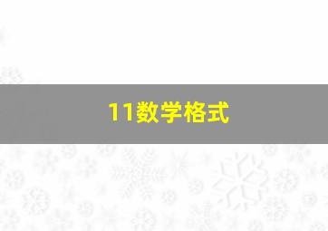 11数学格式