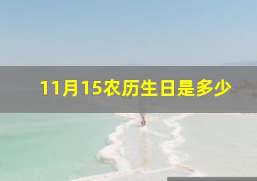 11月15农历生日是多少