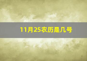 11月25农历是几号