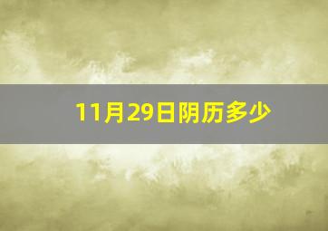 11月29日阴历多少