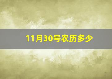 11月30号农历多少