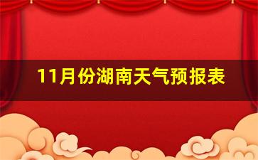 11月份湖南天气预报表