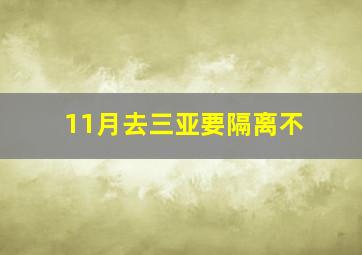 11月去三亚要隔离不