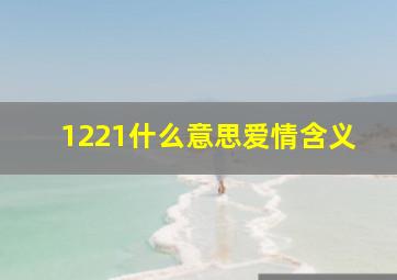 1221什么意思爱情含义