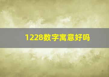 1228数字寓意好吗