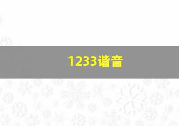 1233谐音