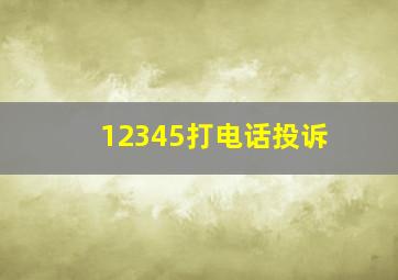 12345打电话投诉