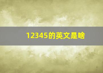 12345的英文是啥