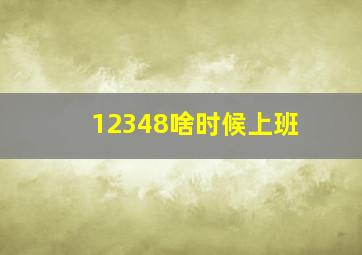 12348啥时候上班