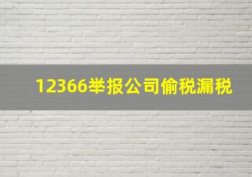 12366举报公司偷税漏税