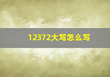 12372大写怎么写