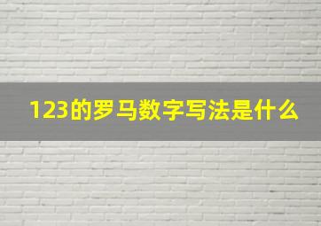 123的罗马数字写法是什么