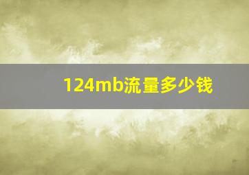 124mb流量多少钱