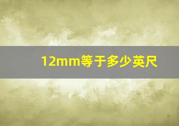 12mm等于多少英尺