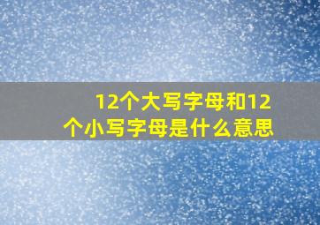 12个大写字母和12个小写字母是什么意思