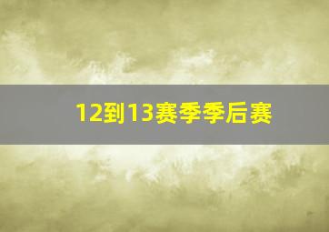 12到13赛季季后赛