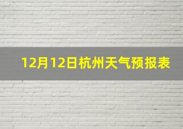 12月12日杭州天气预报表