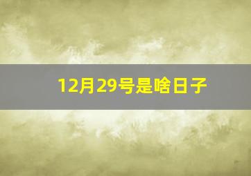 12月29号是啥日子