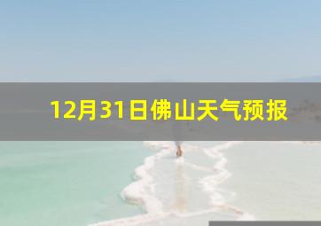 12月31日佛山天气预报