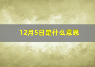 12月5日是什么意思