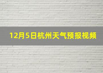 12月5日杭州天气预报视频