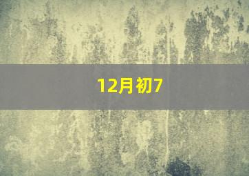 12月初7