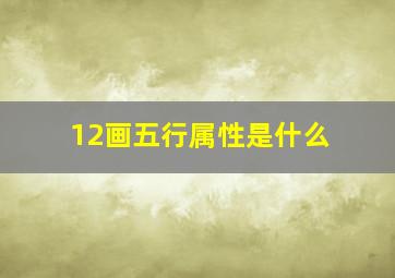 12画五行属性是什么