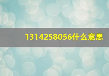 1314258056什么意思