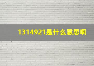 1314921是什么意思啊